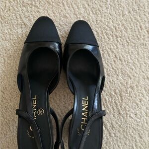 Chanel classic slingbacks.